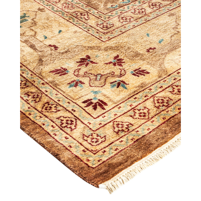 Hand-Knotted Multicolor Wool Floral Rectangular Area Rug
