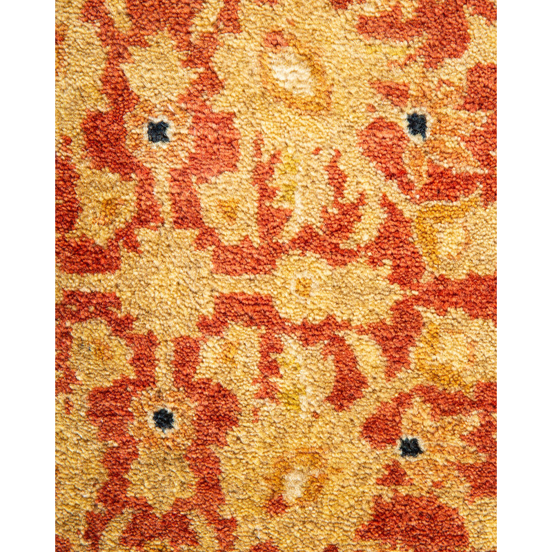 Adorn Mogul Floral Hand-Knotted Wool Area Rug 9'3" x 12'1" - Rust