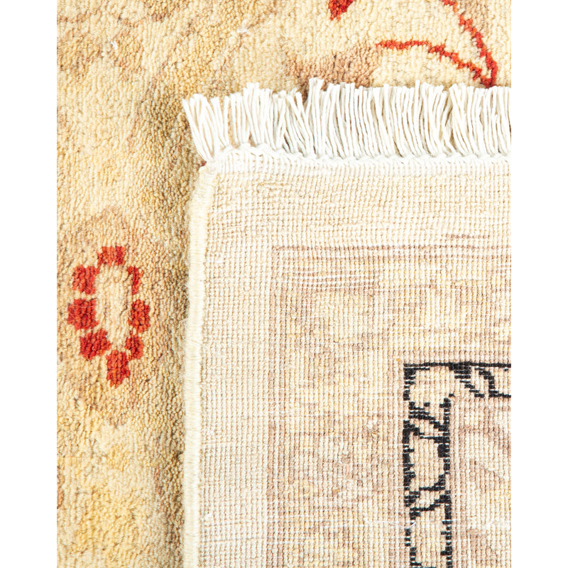 Hand-Knotted Timeless Ivory Wool 63" Rectangular Area Rug