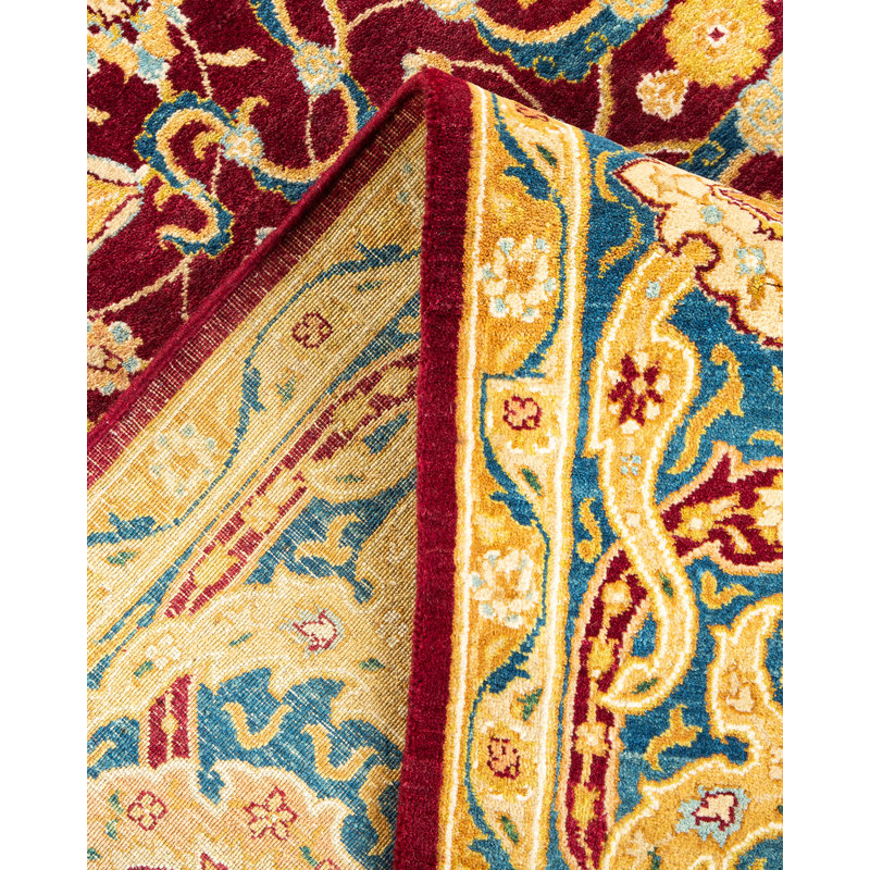Classic Red Hand-Knotted Wool 6' x 9' Area Rug
