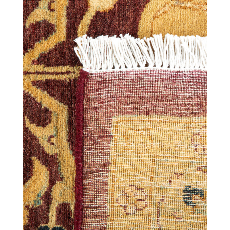 Handmade Red Wool Rectangular Area Rug 9' x 11'