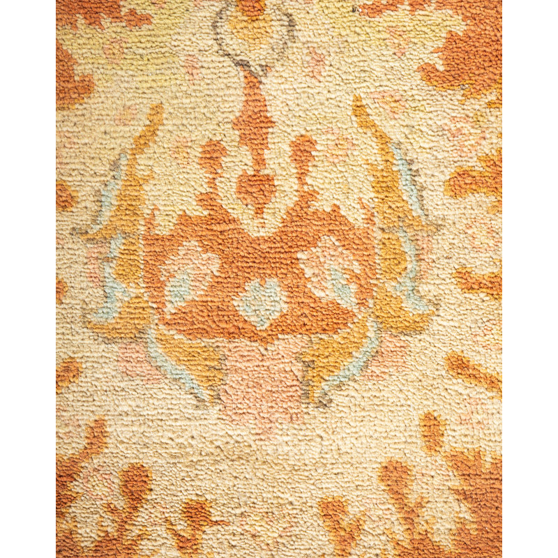 Bronze Eclectic Floral Hand-Knotted Wool Area Rug 12' x 9'
