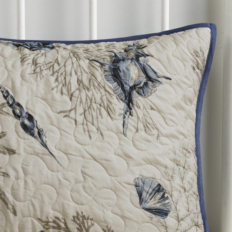 Nautical Blue Microfiber King Reversible Quilt Set