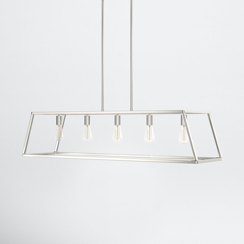 Denton 44" Polished Nickel Linear Kitchen Island Chandelier