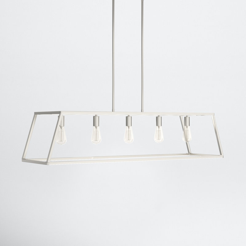 Denton 44" Polished Nickel Linear Kitchen Island Chandelier