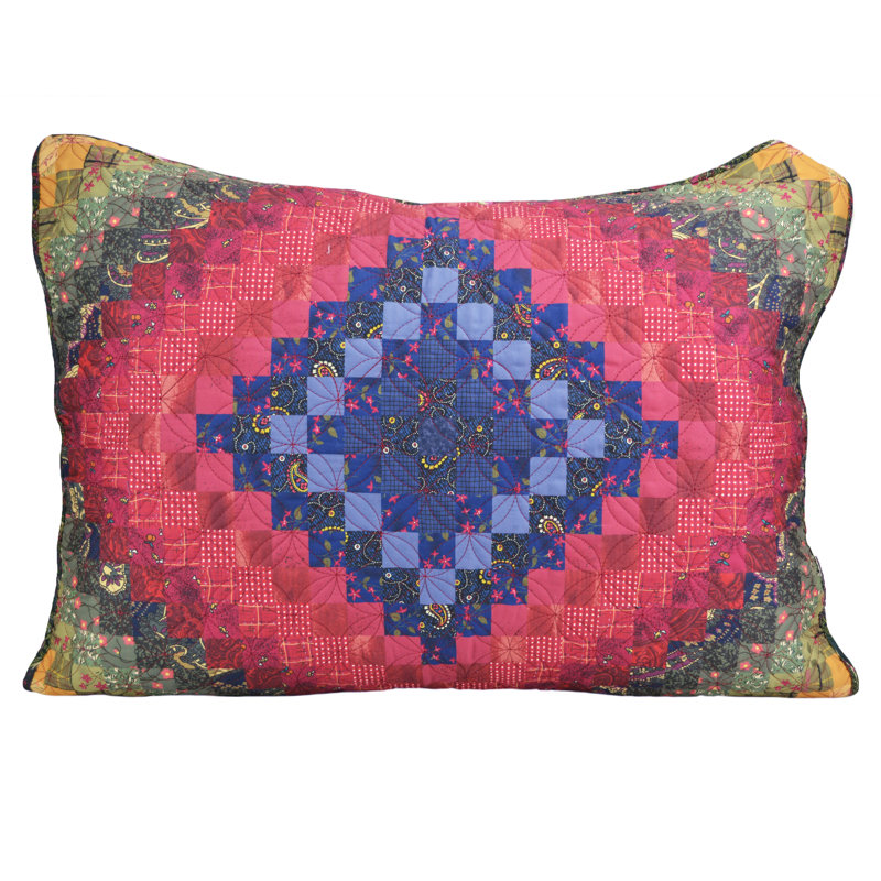 Queen Multicolor Microfiber Reversible Quilt Set