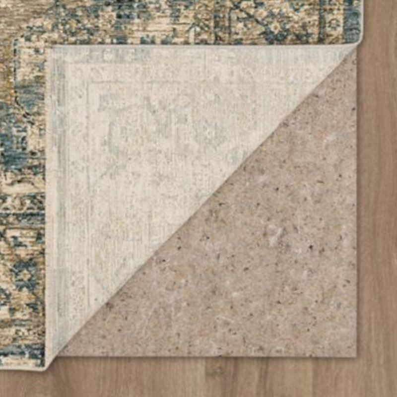 Ezine Luxe Blue Synthetic 5' x 7' Easy-Care Area Rug