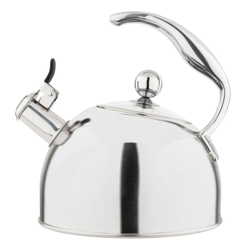 Satin Silver 2.6-Quart Stainless Steel Whistling Tea Kettle