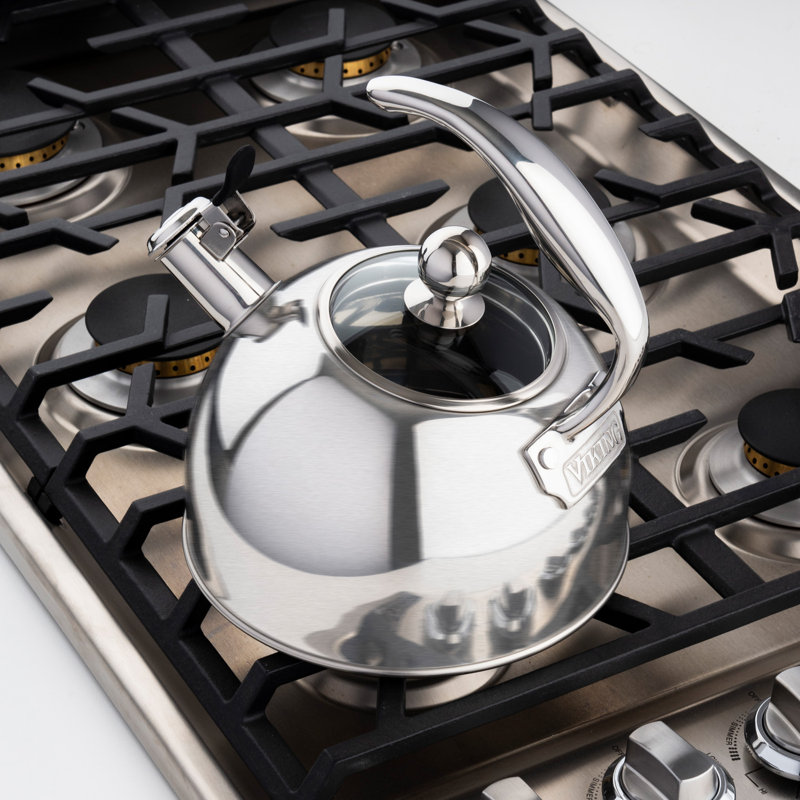 Satin Silver 2.6-Quart Stainless Steel Whistling Tea Kettle