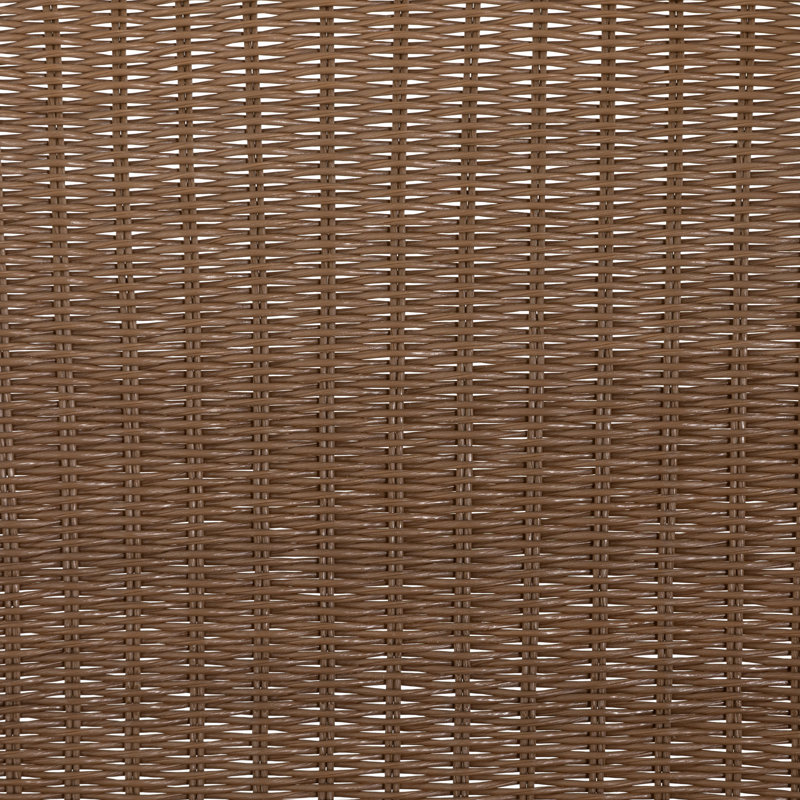 Contemporary Brown and White Cushioned Outdoor Dining Chair