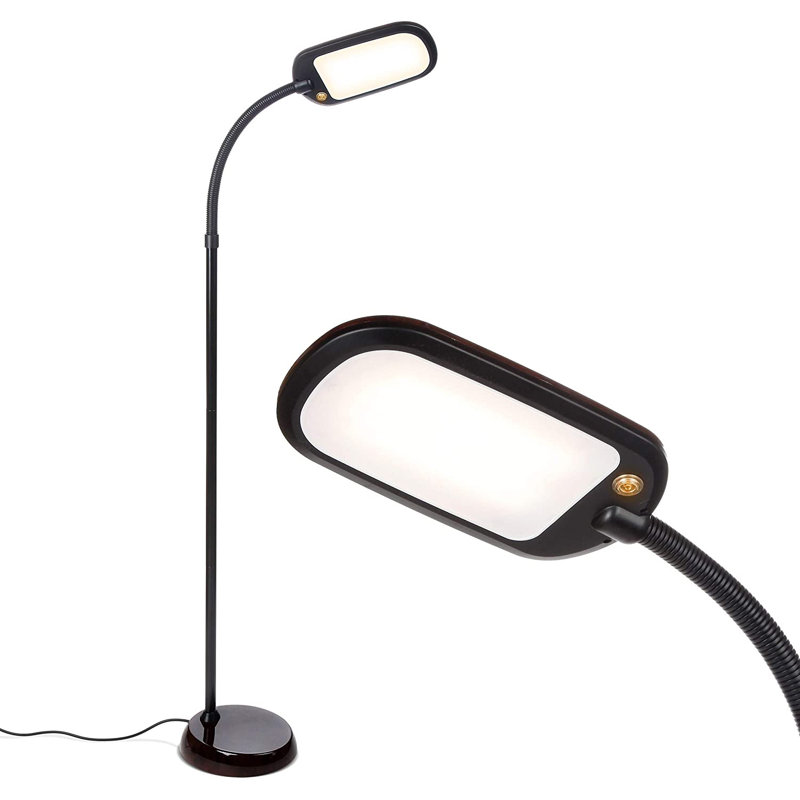 Adjustable Havana Brown LED Floor Lamp for Kids' Reading and Crafts