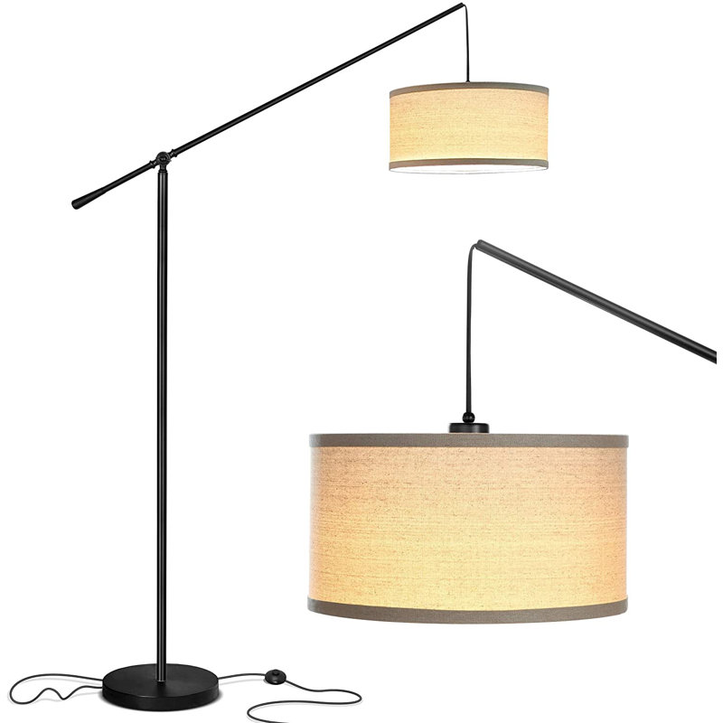 Hudson Kids' Adjustable Black Arc LED Floor Lamp, 70" Height