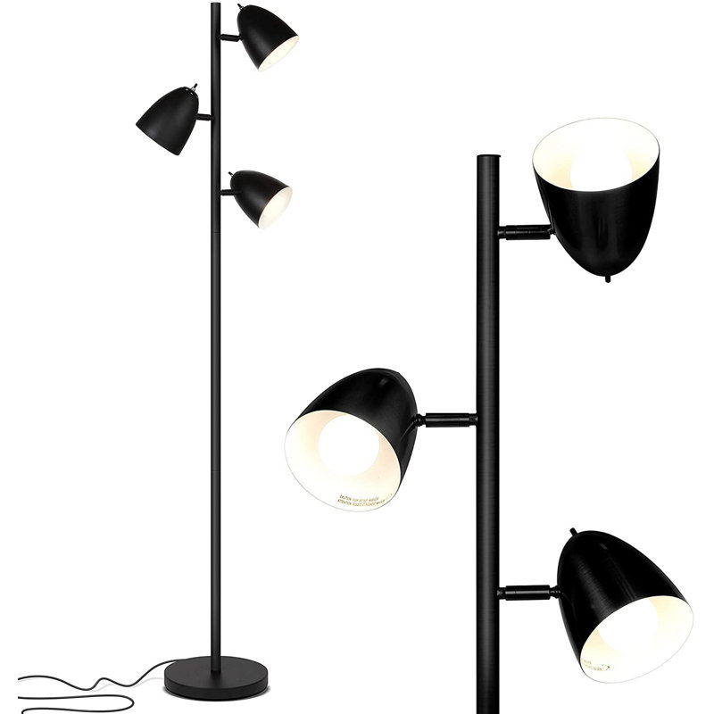 Jacob 64" Black Adjustable Multi-Head LED Floor Lamp