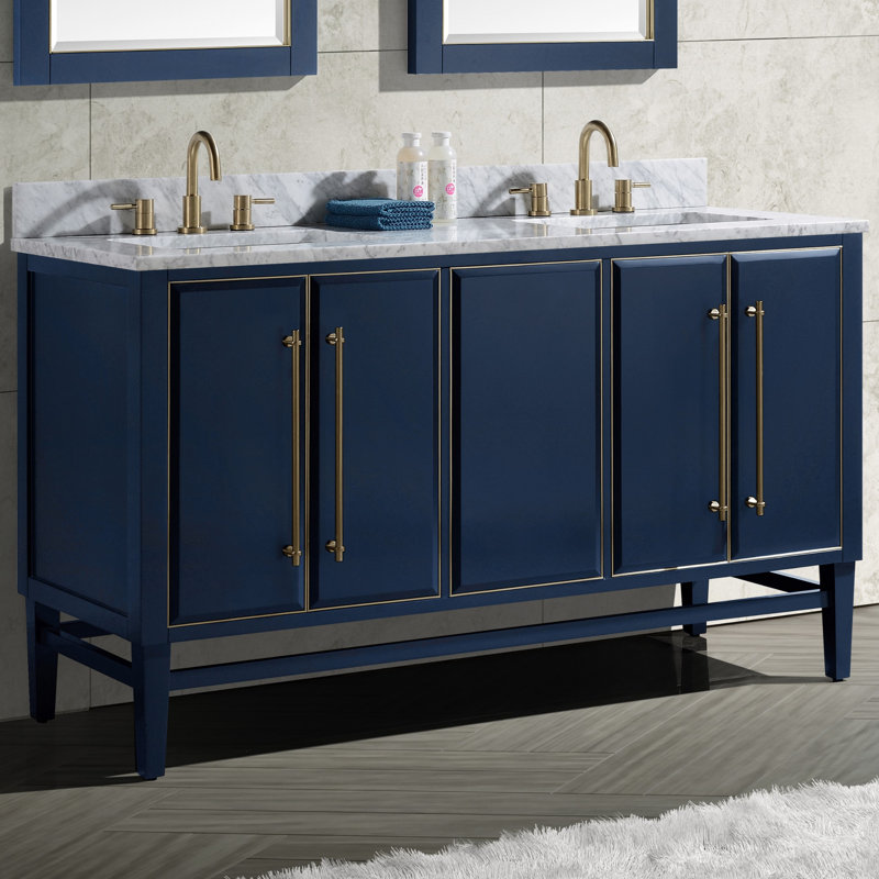 73'' Carrara White Marble Double Sink Vanity Top