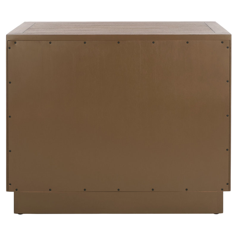 Steve 2-Drawer Brown Mahogany Wood Nightstand