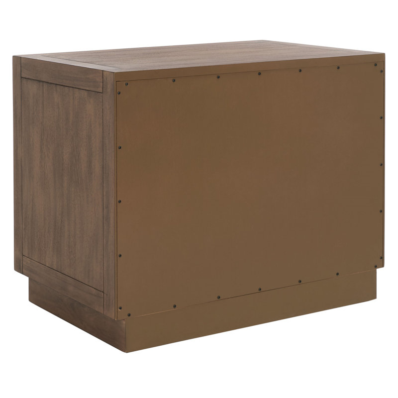 Steve 2-Drawer Brown Mahogany Wood Nightstand