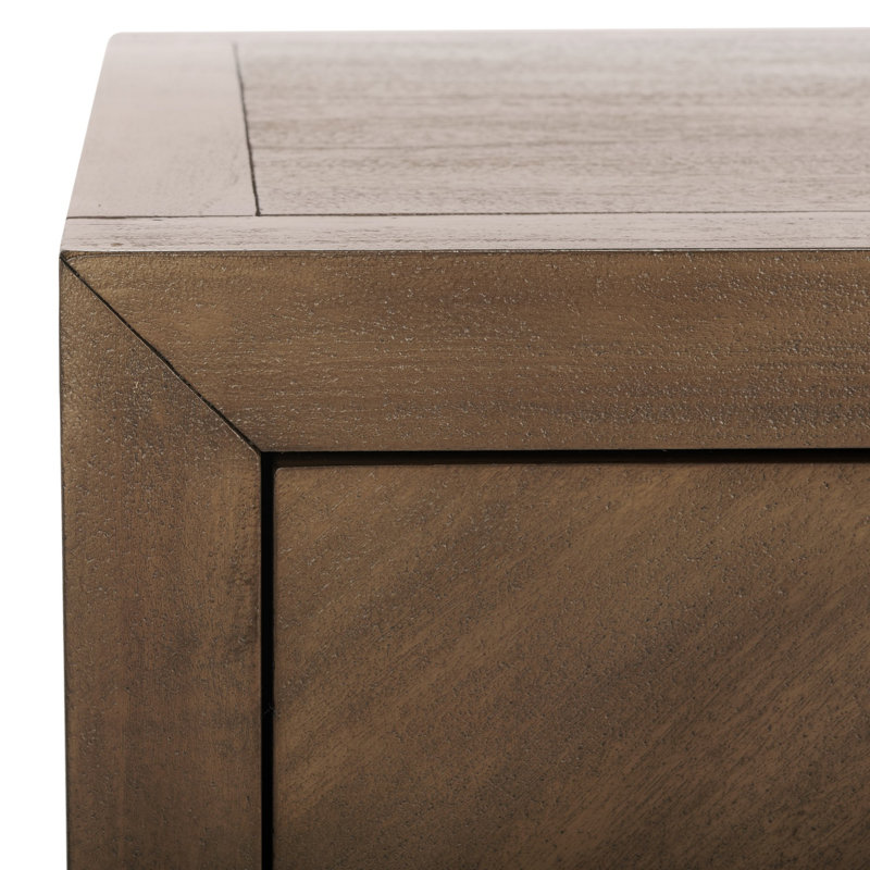 Steve 2-Drawer Brown Mahogany Wood Nightstand