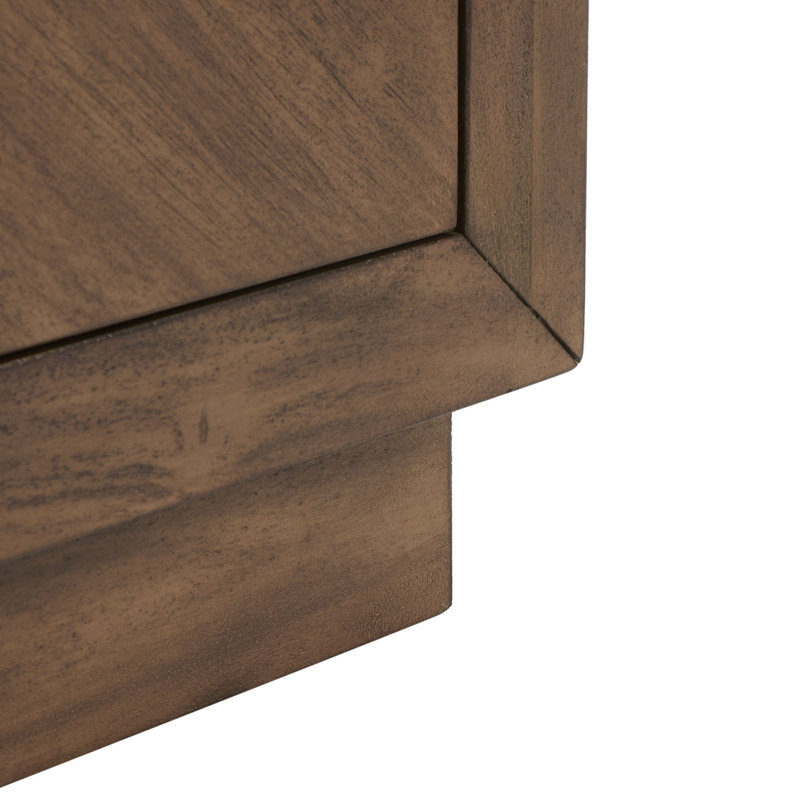 Steve 2-Drawer Brown Mahogany Wood Nightstand