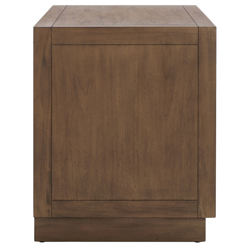 Steve 2-Drawer Brown Mahogany Wood Nightstand