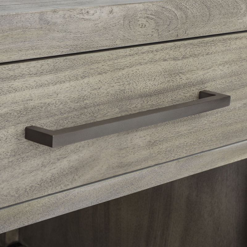 Ariella Light Gray Mahogany 1-Drawer Nightstand