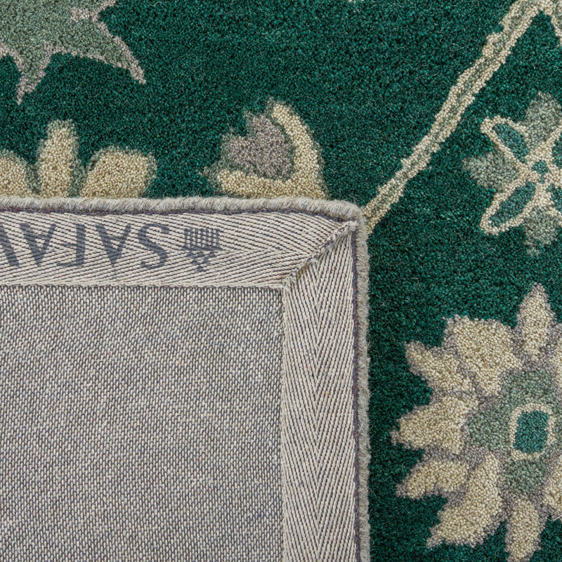 Elegant Hand-Knotted Floral Wool Rug in Gray, 9' x 12'