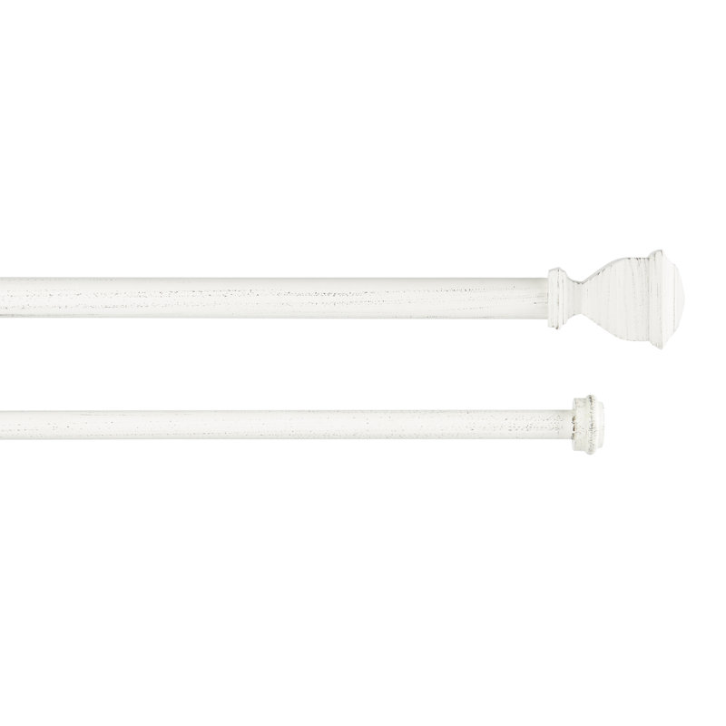 Gold Adjustable Double Curtain Rod with Carved Finials, 36"-72"