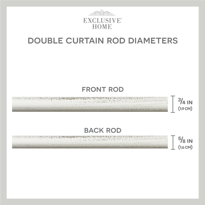Gold Adjustable Double Curtain Rod with Carved Finials, 36"-72"