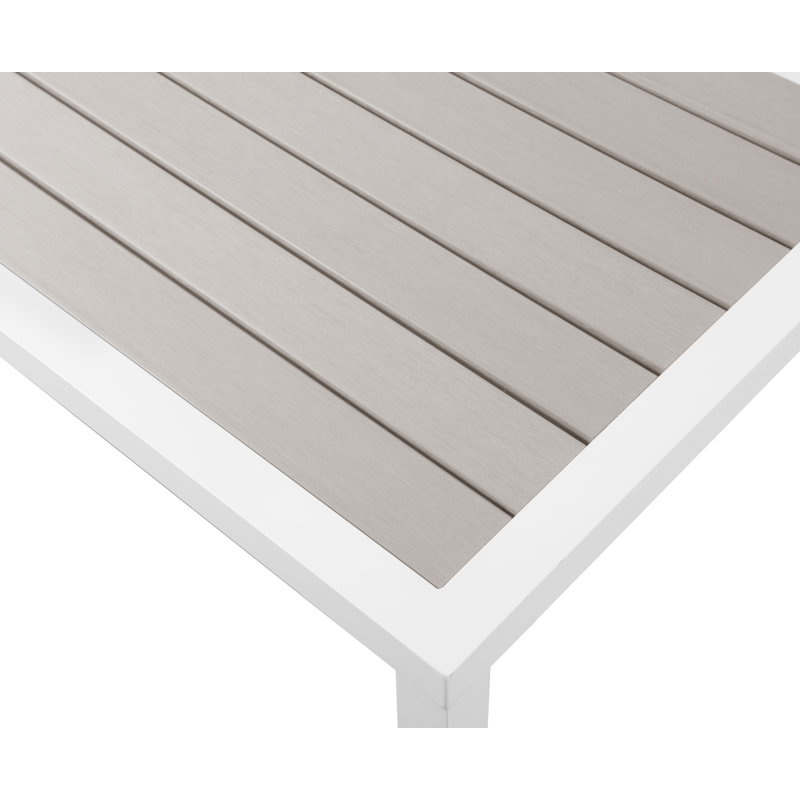 Nizuc Light Gray and White Aluminum Outdoor Coffee Table