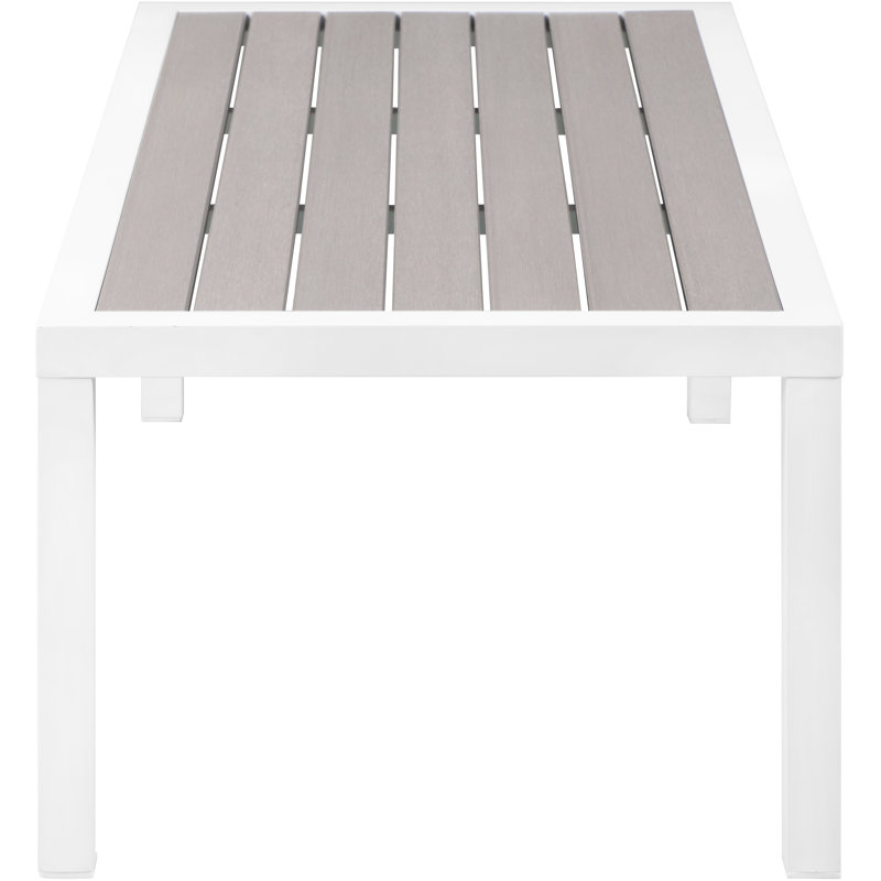 Nizuc Light Gray and White Aluminum Outdoor Coffee Table
