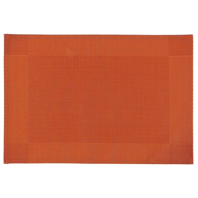 Orange Vinyl Rectangle Placemat Set of 12