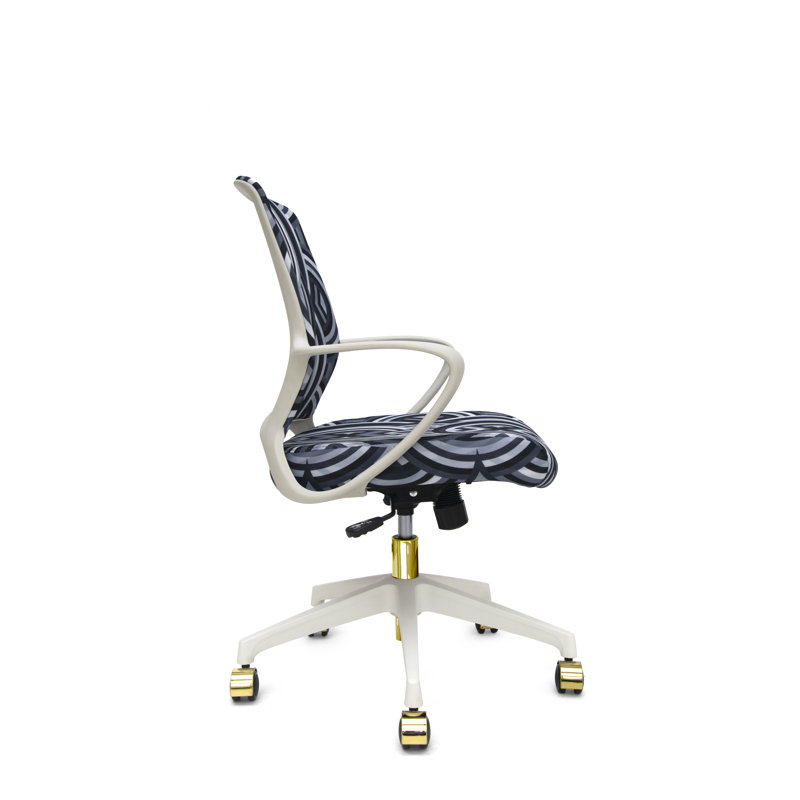 Echo Gold & White Grayscale 360° Swivel Task Chair with Waterfall Edge