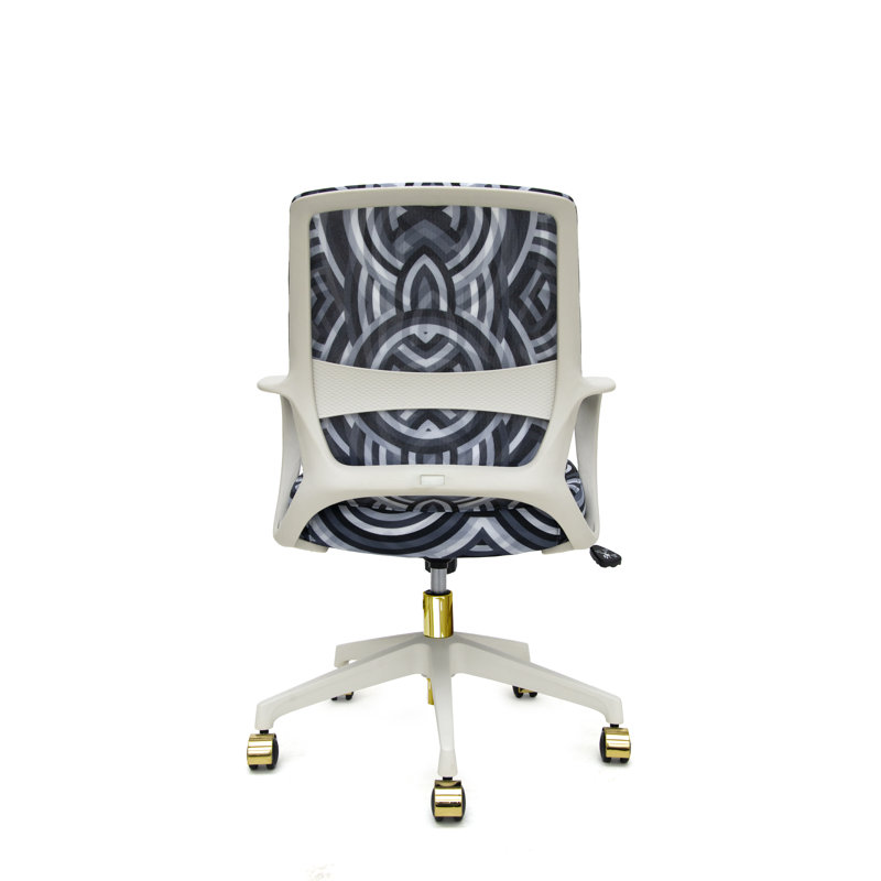 Echo Gold & White Grayscale 360° Swivel Task Chair with Waterfall Edge