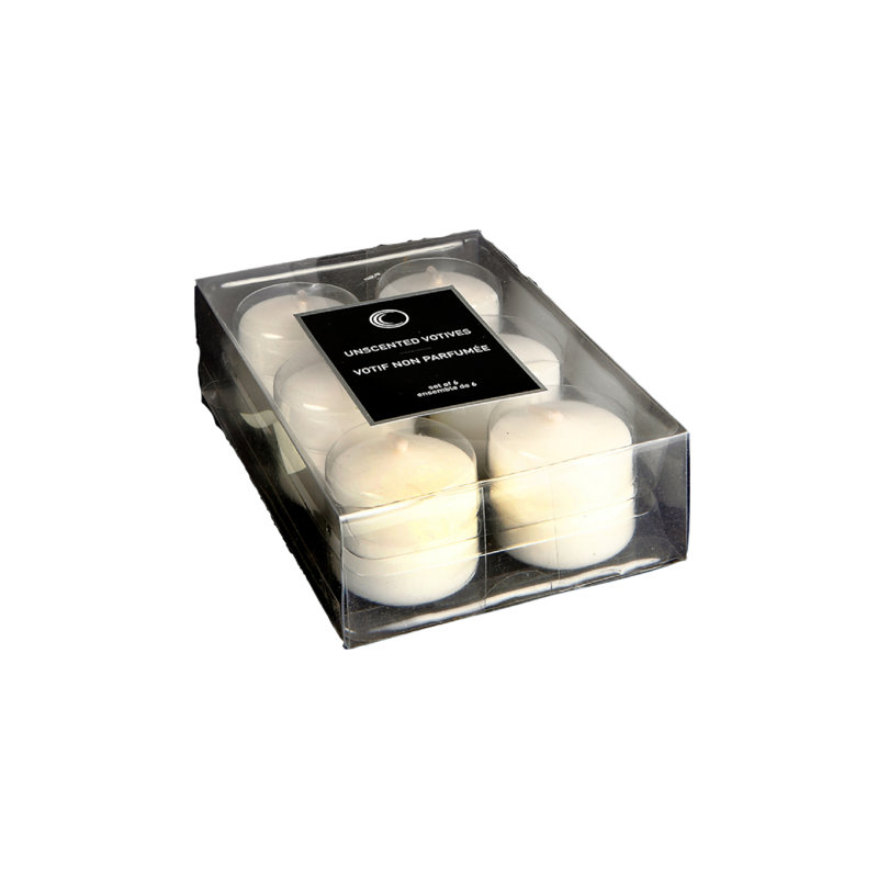 White Unscented Wax Votive Candle Set