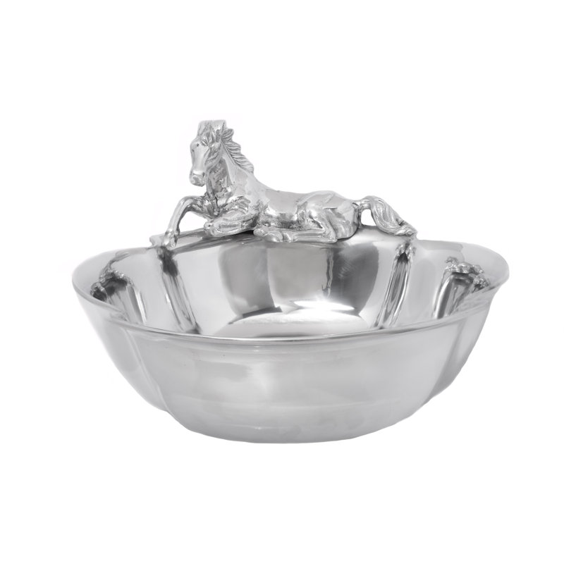 Arthur Court Horse Aluminum Round Serving Bowl
