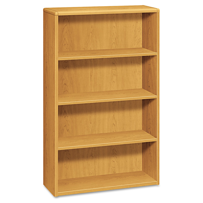Harvest Oak Four-Shelf Standard Bookcase