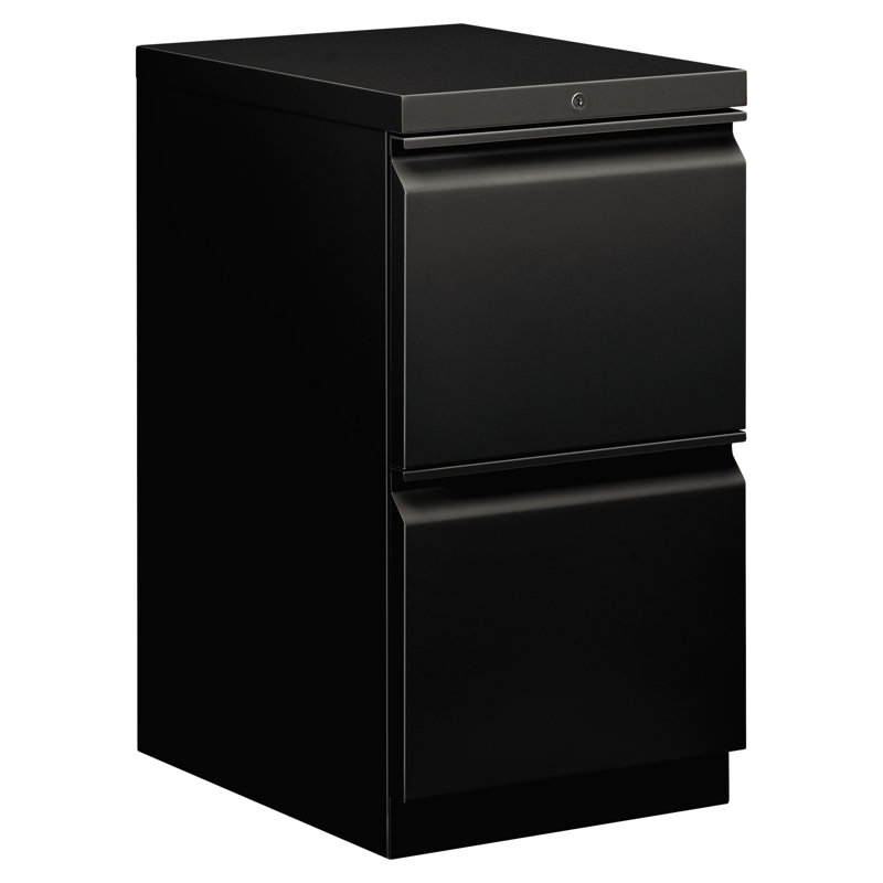 Brigade Mobile 2-Drawer Legal Size Lockable Filing Cabinet in Black