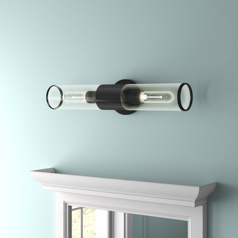 Bancroft Black Chrome 2-Light ADA Vanity with Clear Glass
