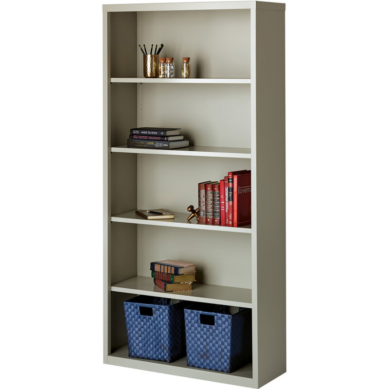 Fortress Light Gray Adjustable Metal 72" Bookcase