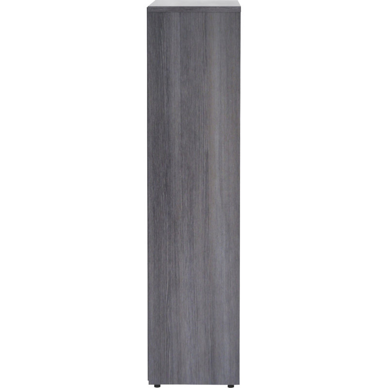 Weathered Charcoal Contemporary Laminate Bookcase with Adjustable Shelves