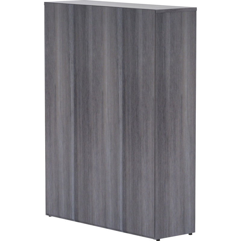 Weathered Charcoal Contemporary Laminate Bookcase with Adjustable Shelves