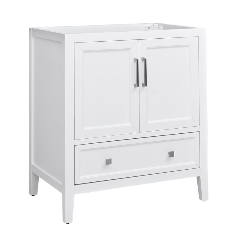 Everette 30'' White Solid Wood Single Bathroom Vanity