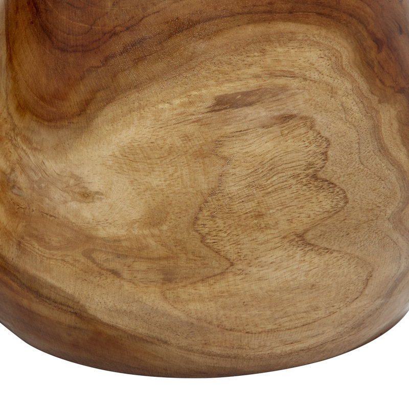 Bohemian Teak & Seagrass 9" Decorative Bowl Set with Stand