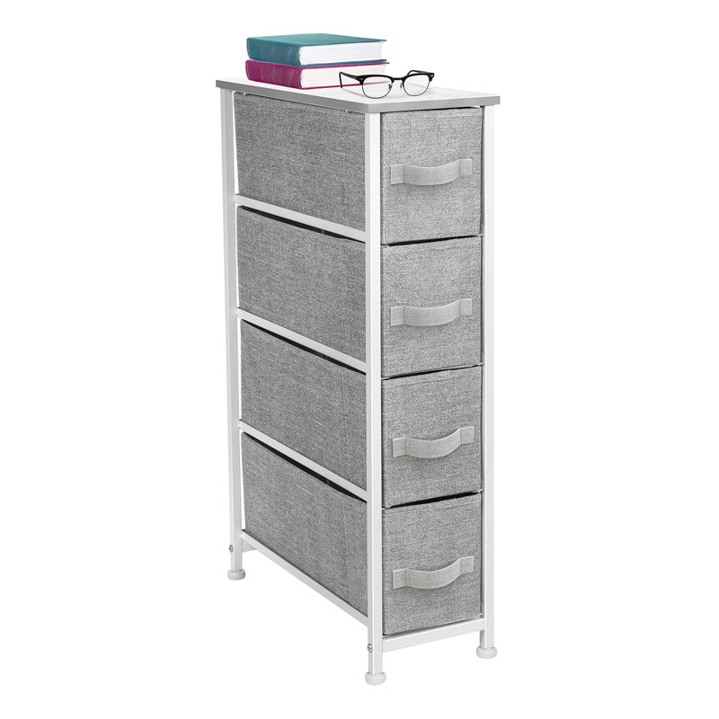 Farmhouse White 4-Drawer Vertical Nursery Dresser with Soft Close