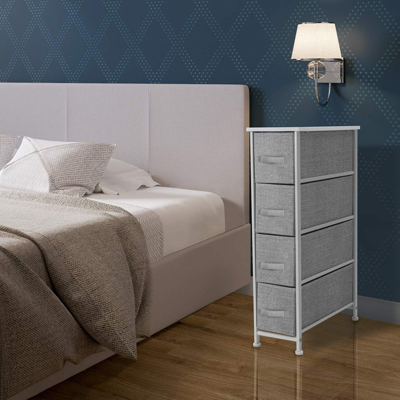 Farmhouse White 4-Drawer Vertical Nursery Dresser with Soft Close