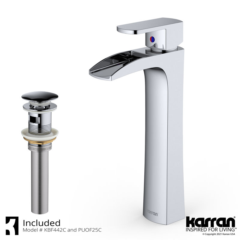 Karran Kassel Chrome Waterfall Single Lever Vessel Faucet