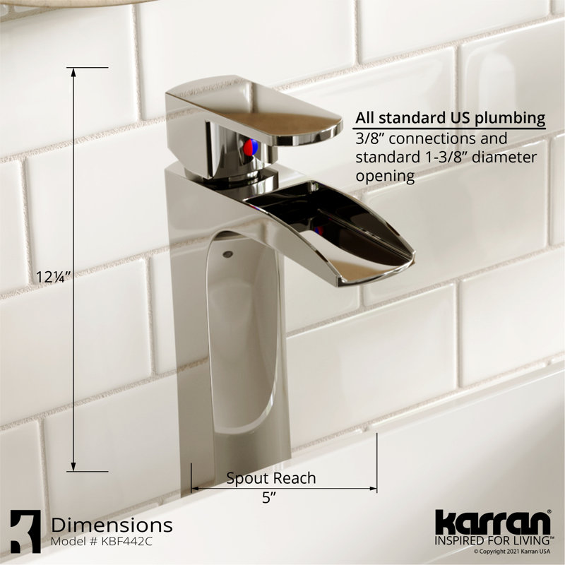 Karran Kassel Chrome Waterfall Single Lever Vessel Faucet