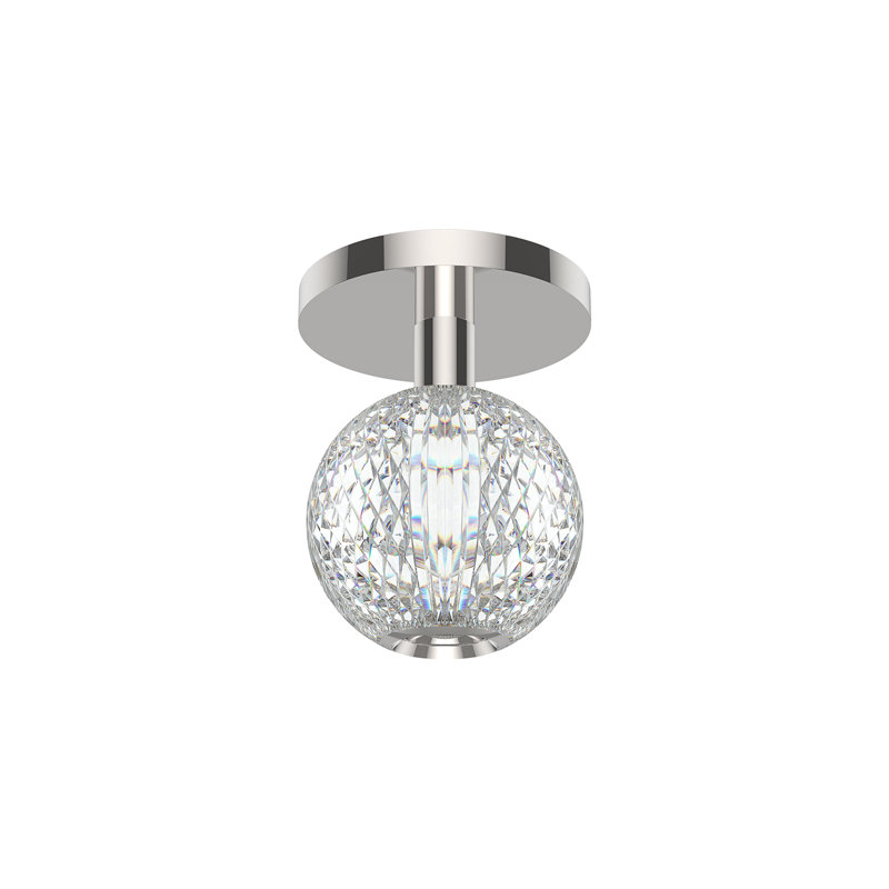 Marni Polished Nickel Globe LED Indoor/Outdoor Flush Mount