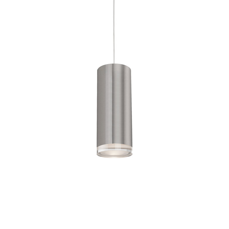 Brushed Nickel 7.5" LED Pendant Light with Crystal Accent