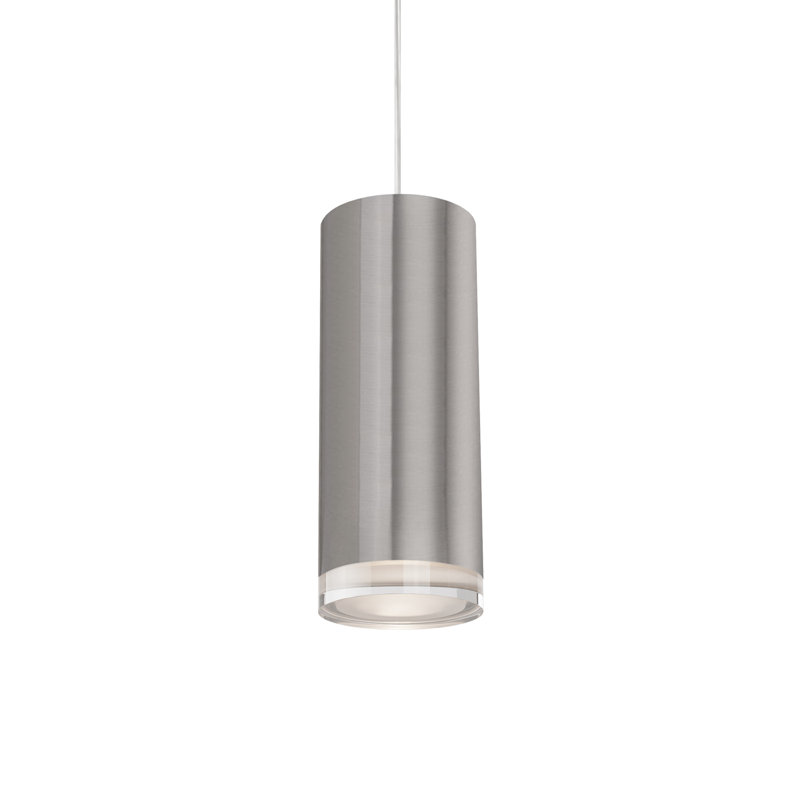 Brushed Nickel 7.5" LED Pendant Light with Crystal Accent