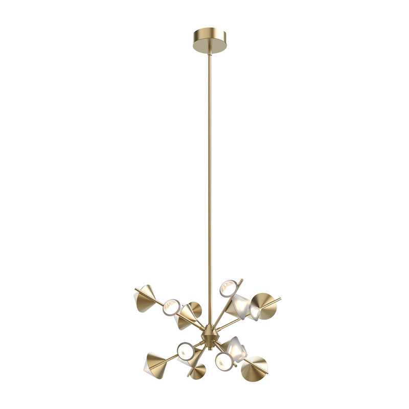 Luxe Gemstone Cluster 25" Brushed Gold LED Sputnik Chandelier